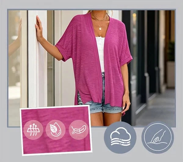 Short-sleeved casual solid coat