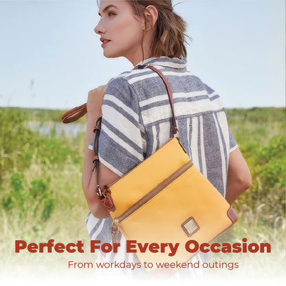 Women’s Retro Pebble Leather Crossbody Bag