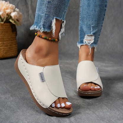 Comfortable Arch Support Slides - Women's Solid Color Sandals
