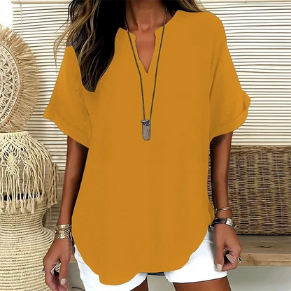 Loose Solid Color Women's Casual Blouse