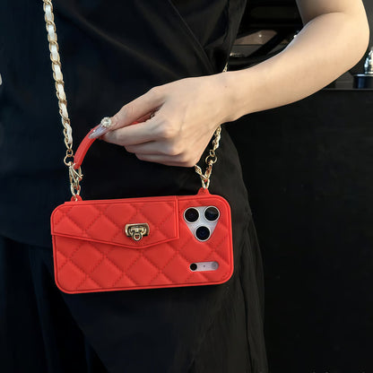 Luxe Quilted Vegan Silicone Case with Card Holder