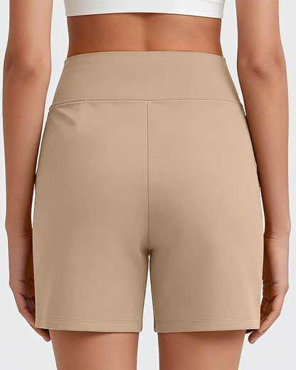 Women's High-Waisted Athletic Bermuda Shorts with Pockets – Running, Yoga, Summer Casual Activewear