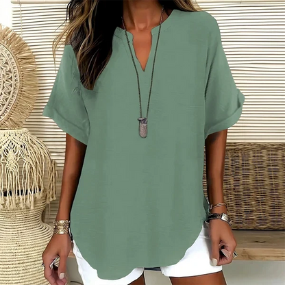 Loose Solid Color Women's Casual Blouse