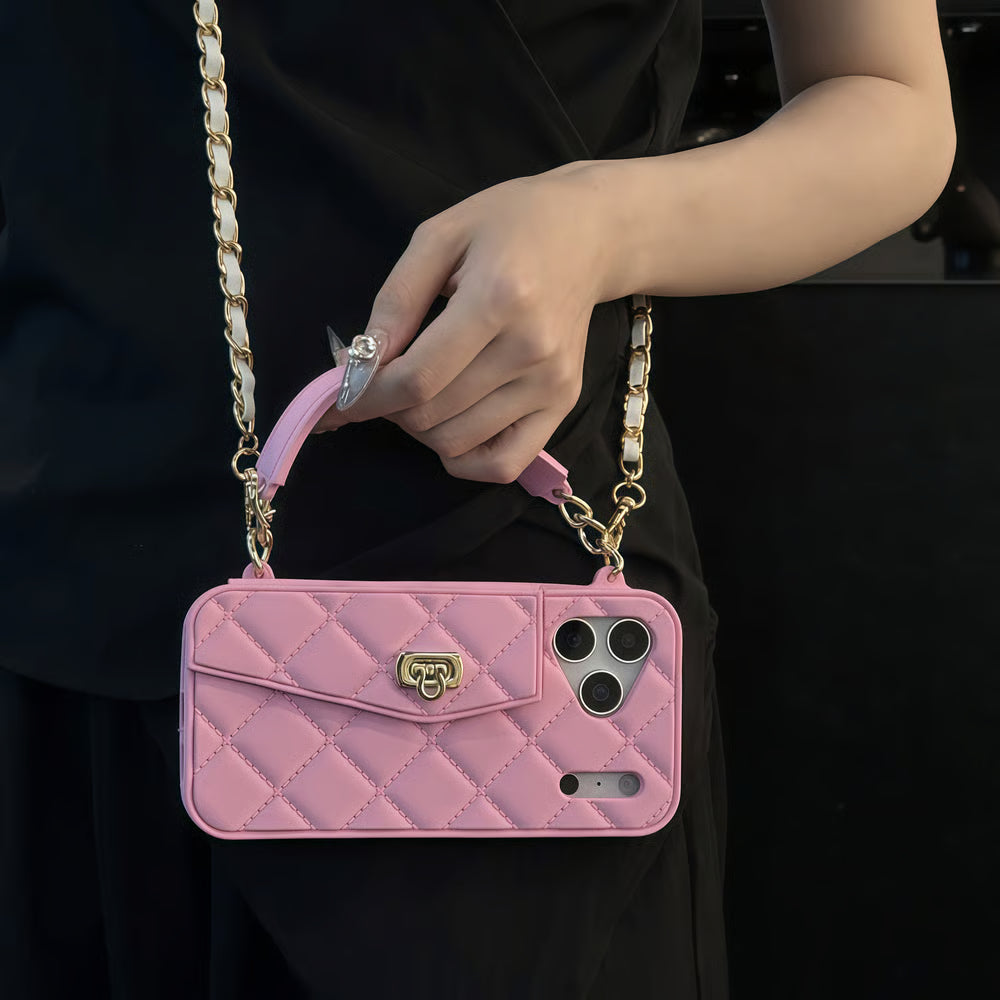 Luxe Quilted Vegan Silicone Case with Card Holder