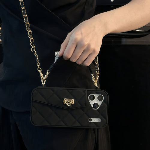 Luxe Quilted Vegan Silicone Case with Card Holder