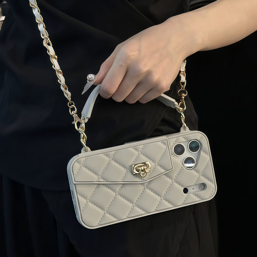 Luxe Quilted Vegan Silicone Case with Card Holder