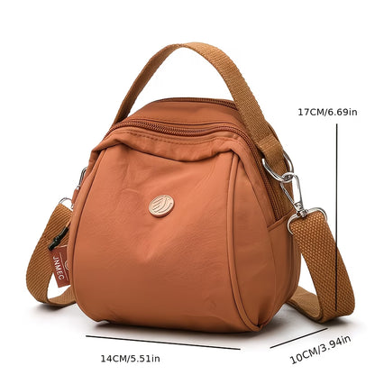 Women's Small Nylon Crossbody Purse, Water-Resistant Mini Shoulder Bag with Removable Strap,