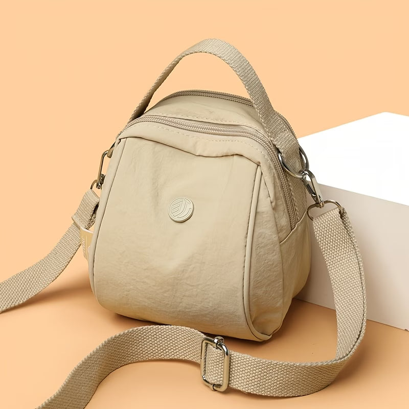 Women's Small Nylon Crossbody Purse, Water-Resistant Mini Shoulder Bag with Removable Strap,