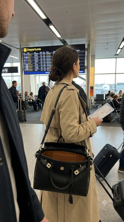 Structured Canvas Weekender with Leather Trim