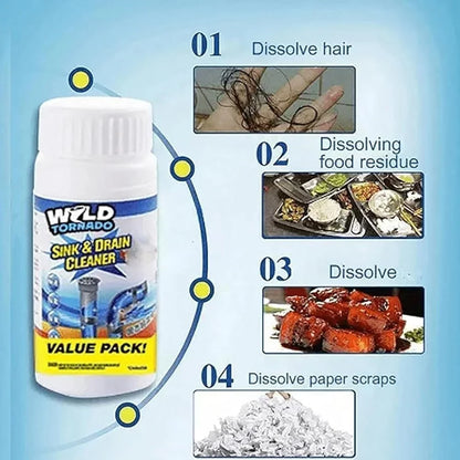 Set of 4 (400g) – Powerful cleaning powder for sinks and drains