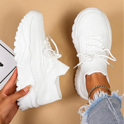 Women’s Plus-Size Flyknit Slip-On Sneakers – Breathable Sock Shoes