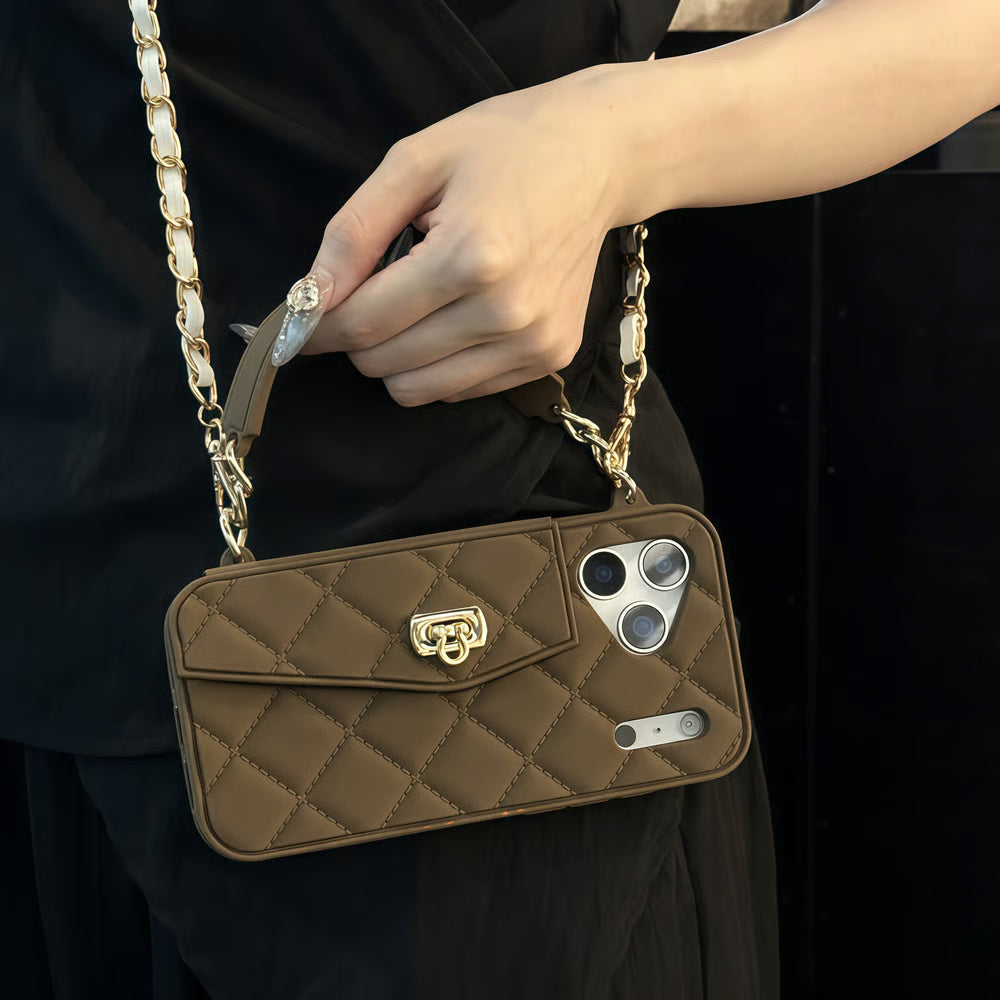 Luxe Quilted Vegan Silicone Case with Card Holder