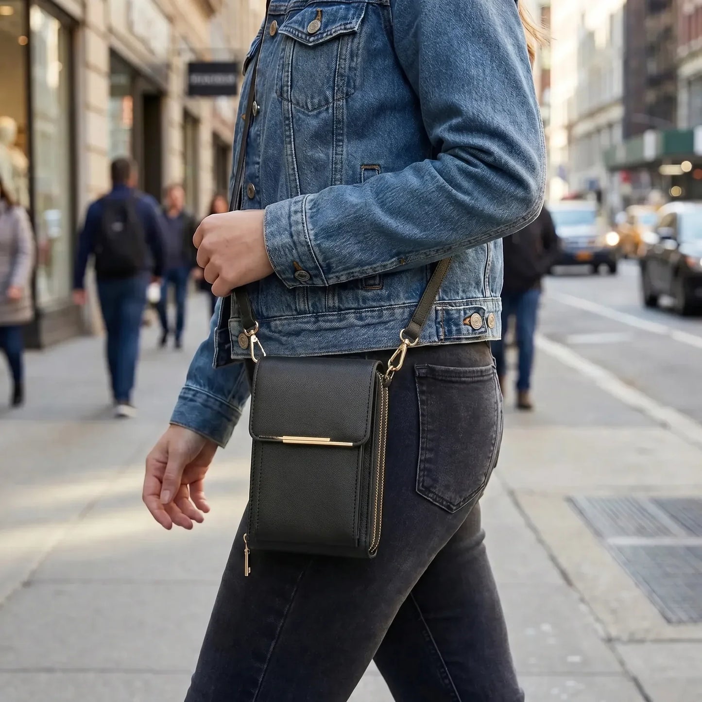 Vegan Compact Touchscreen Crossbody Bag
