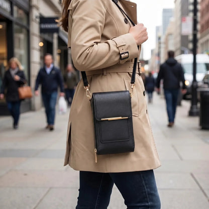 Vegan Compact Touchscreen Crossbody Bag