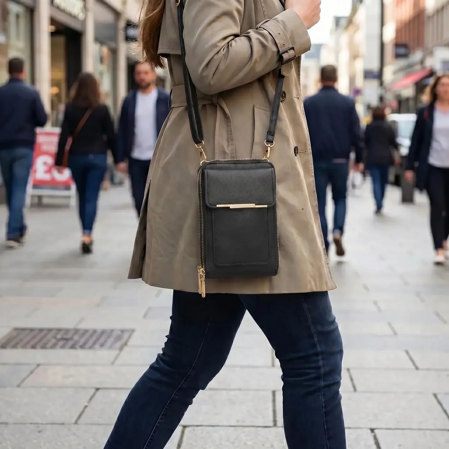 Vegan Compact Touchscreen Crossbody Bag
