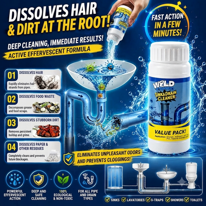Set of 4 (400g) – Powerful cleaning powder for sinks and drains