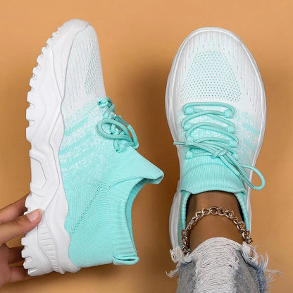 Women’s Plus-Size Flyknit Slip-On Sneakers – Breathable Sock Shoes