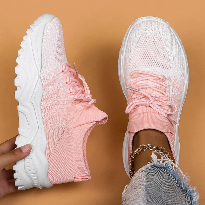Women’s Plus-Size Flyknit Slip-On Sneakers – Breathable Sock Shoes