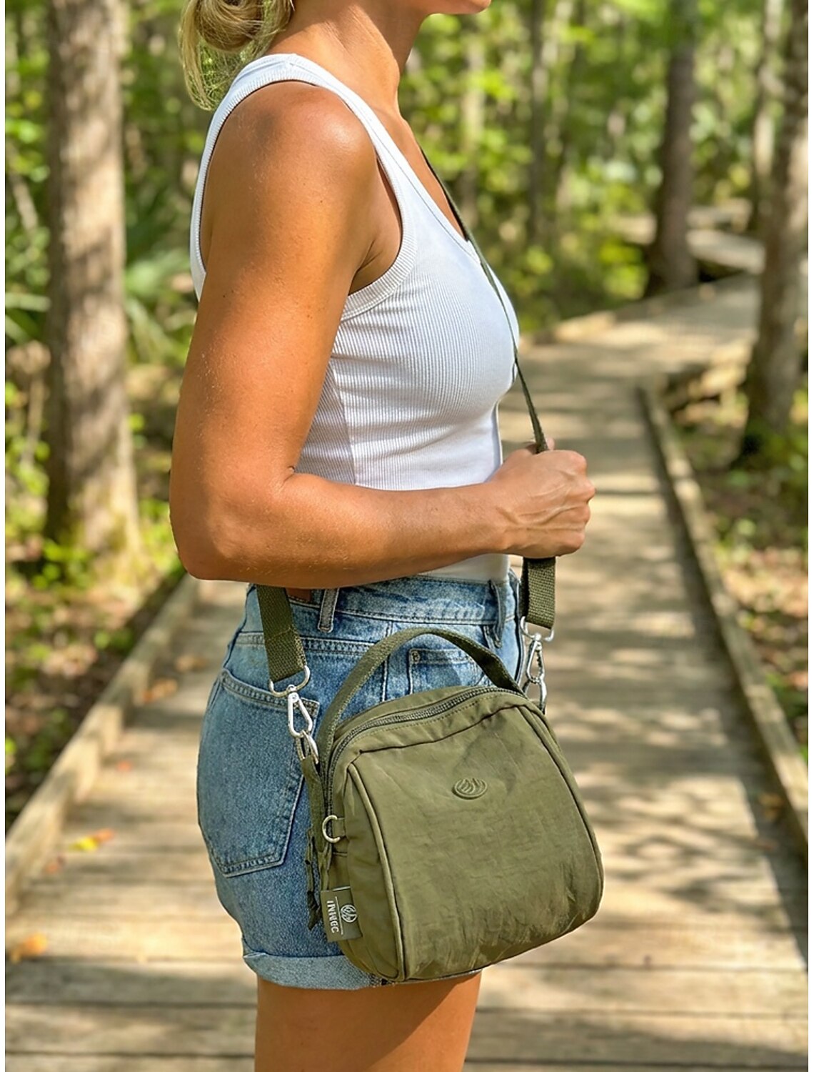 Women's Small Nylon Crossbody Purse, Water-Resistant Mini Shoulder Bag with Removable Strap,