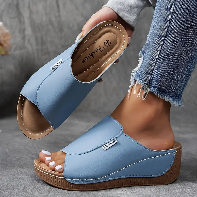 Comfortable Arch Support Slides - Women's Solid Color Sandals