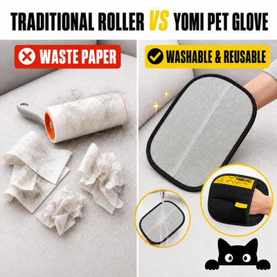 Pet Hair Remover Glove for Cats & Dogs, Reusable Electrostatic Lint Remover Mitt for Furniture