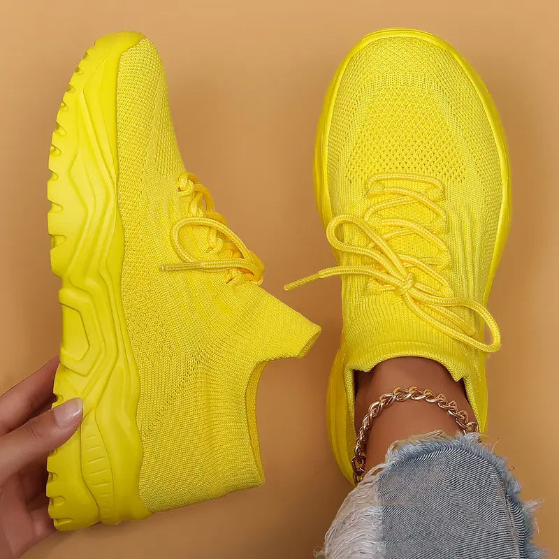 Women’s Plus-Size Flyknit Slip-On Sneakers – Breathable Sock Shoes