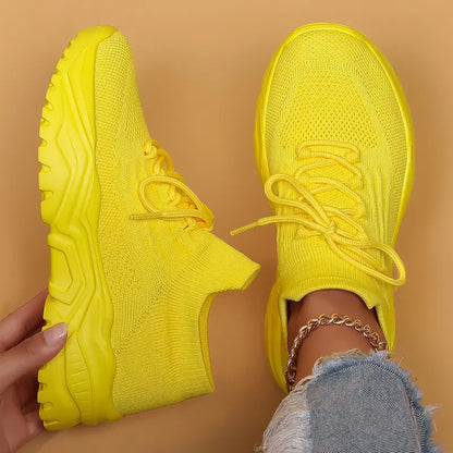 Women’s Plus-Size Flyknit Slip-On Sneakers – Breathable Sock Shoes