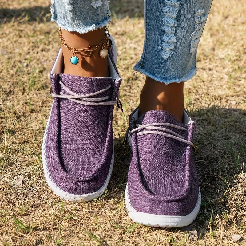 Women's Solid Color Comfort Loafers, Soft Sole Lightweight Flat Walking Shoes