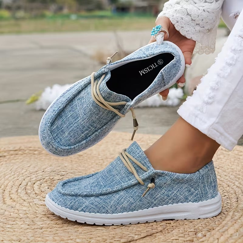 Women's Solid Color Comfort Loafers, Soft Sole Lightweight Flat Walking Shoes