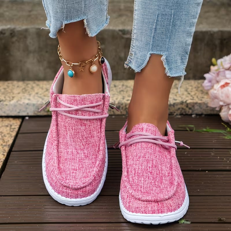 Women's Solid Color Comfort Loafers, Soft Sole Lightweight Flat Walking Shoes