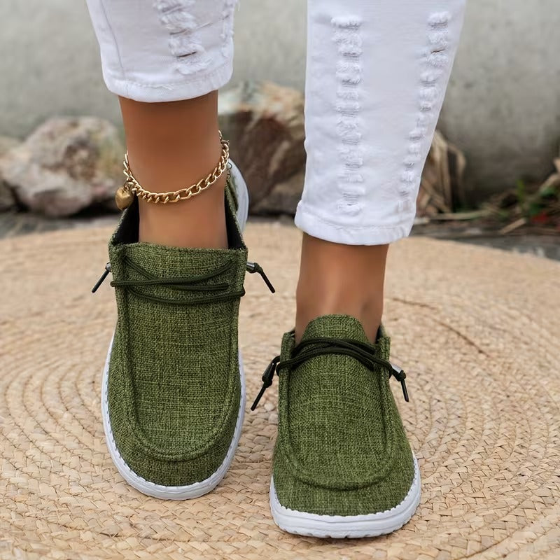 Women's Solid Color Comfort Loafers, Soft Sole Lightweight Flat Walking Shoes