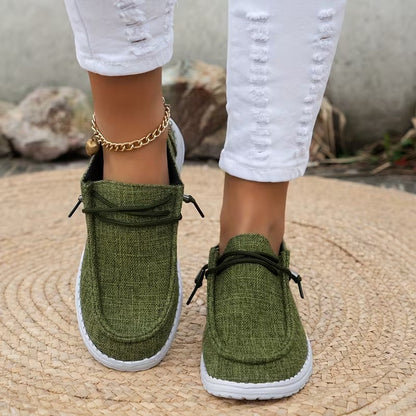 Women's Solid Color Comfort Loafers, Soft Sole Lightweight Flat Walking Shoes