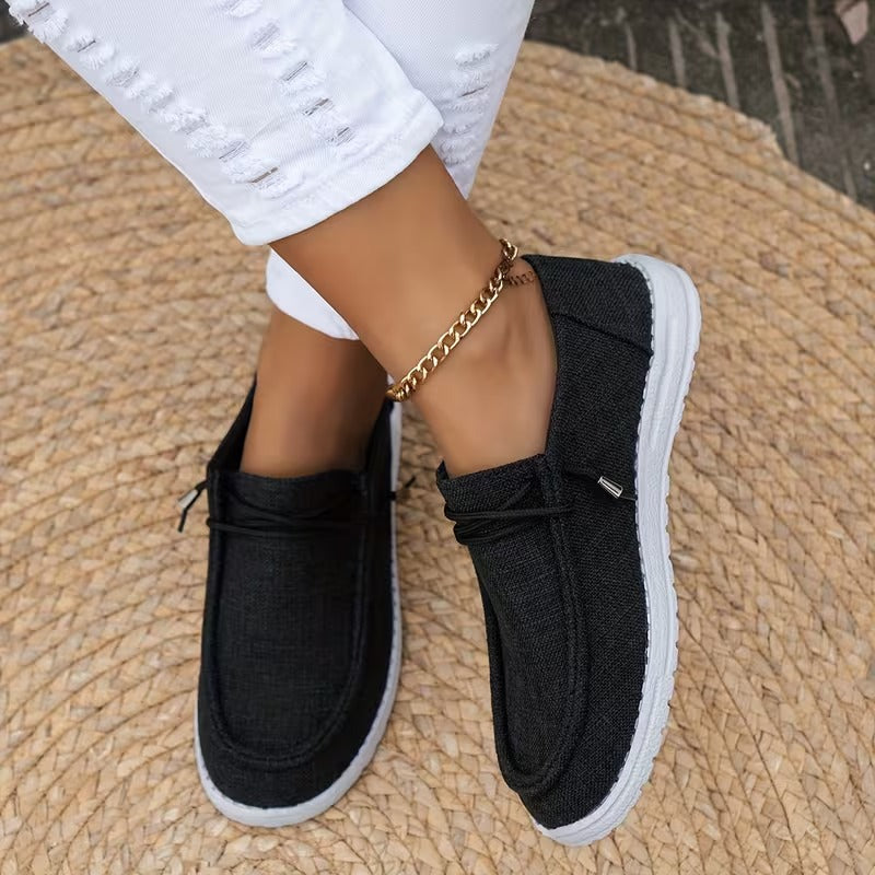 Women's Solid Color Comfort Loafers, Soft Sole Lightweight Flat Walking Shoes