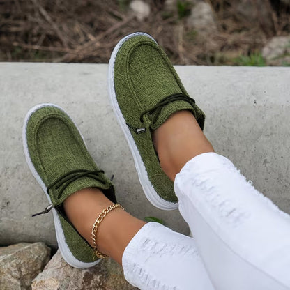 Women's Solid Color Comfort Loafers, Soft Sole Lightweight Flat Walking Shoes