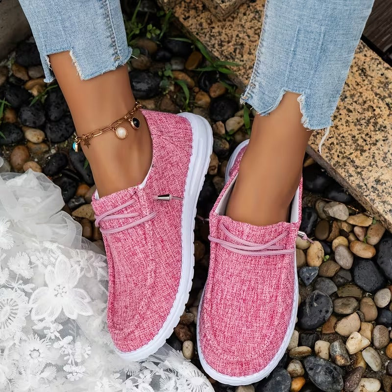 Women's Solid Color Comfort Loafers, Soft Sole Lightweight Flat Walking Shoes