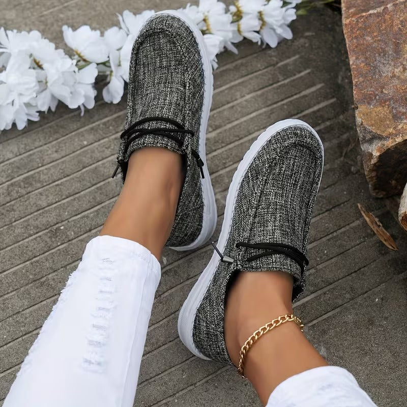 Women's Solid Color Comfort Loafers, Soft Sole Lightweight Flat Walking Shoes
