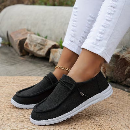 Women's Solid Color Comfort Loafers, Soft Sole Lightweight Flat Walking Shoes