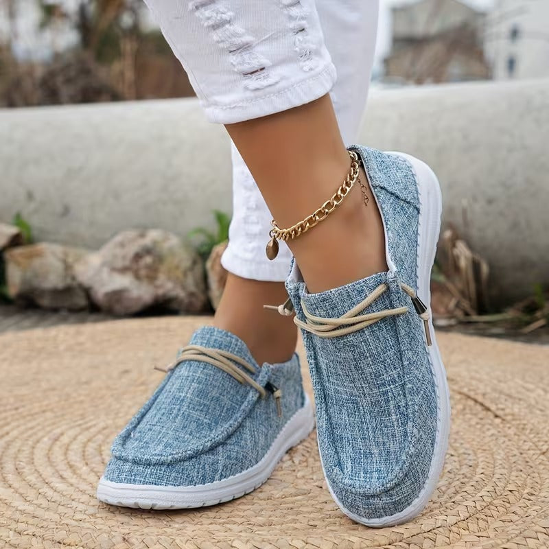 Women's Solid Color Comfort Loafers, Soft Sole Lightweight Flat Walking Shoes