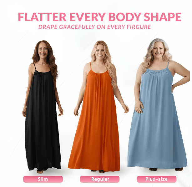 Plus Size 2026 New Women'S Backless Maxi Dress, Open Back Slip, Beach Resort Wear