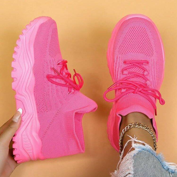 Women’s Plus-Size Flyknit Slip-On Sneakers – Breathable Sock Shoes
