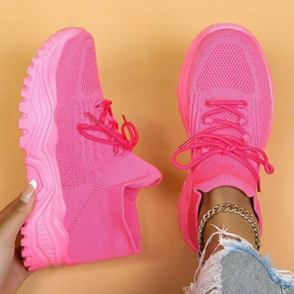 Women’s Plus-Size Flyknit Slip-On Sneakers – Breathable Sock Shoes