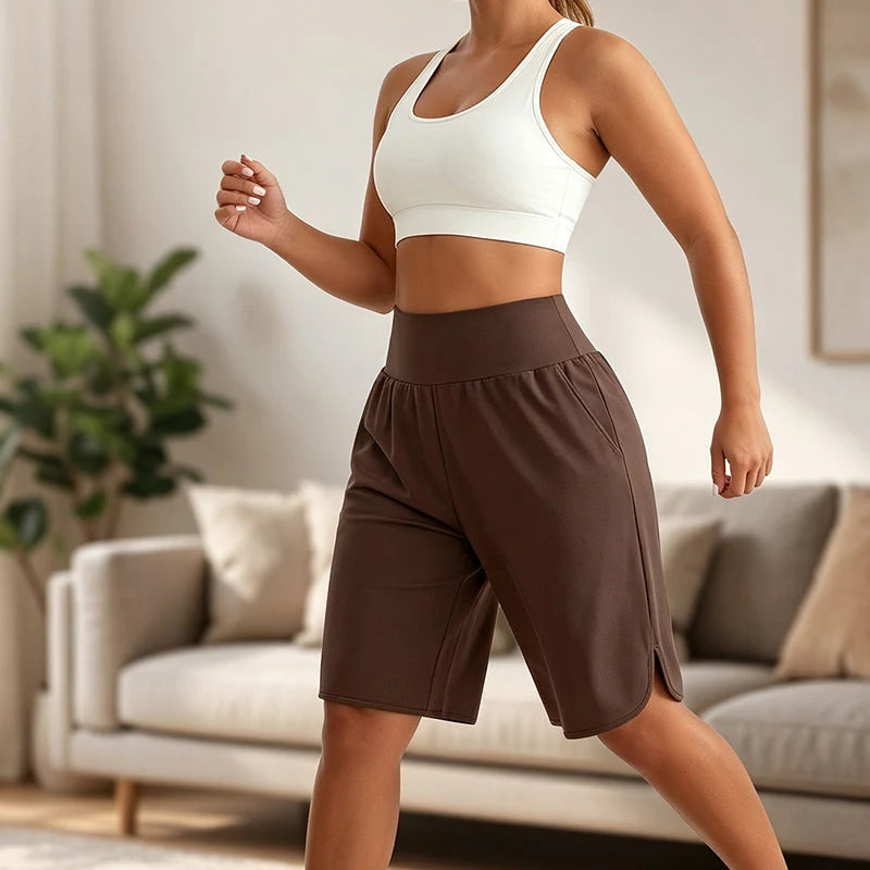 Women's Casual Wide Leg Knee-Length Shorts