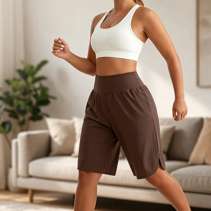 Women's Casual Wide Leg Knee-Length Shorts