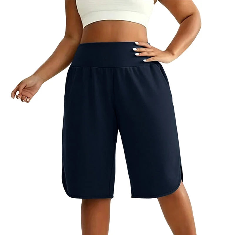 Women's Casual Wide Leg Knee-Length Shorts