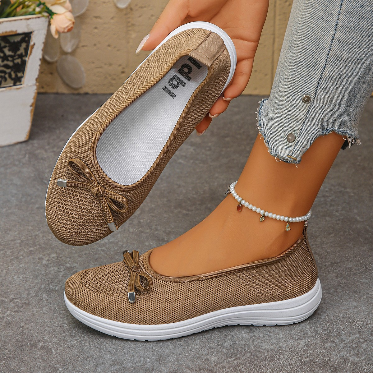 🔥Last Day 50% OFF🔥 Solid Color Flat Shoes, Lightweight, Anti-Slip, Breathable, Orthopedic, Casual, Plain Toe For Women