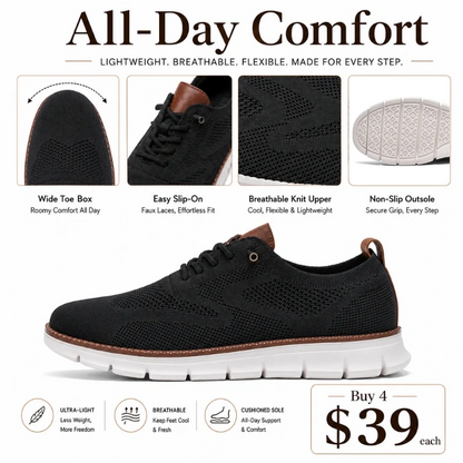 Men’s Orthopedic Wide Toe Box Walking Shoes – Breathable Slip-On Comfort