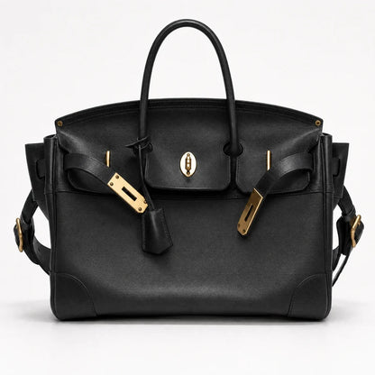 Structured Canvas Weekender with Leather Trim
