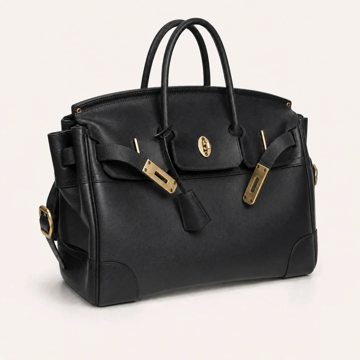 Structured Canvas Weekender with Leather Trim