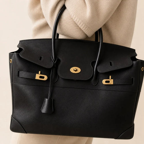 Structured Canvas Weekender with Leather Trim